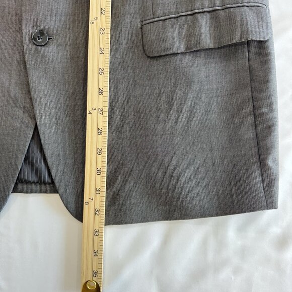 Calvin Klein SLIM Mens Sport Coat 48R Jacket Two Button Gray Wool Solid - Picture 7 of 8